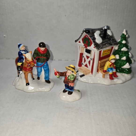 Department 56 Original Snow Village PINT-SIZE PONY RIDES # 54534 Retired 3-piece - Picture 2 of 11